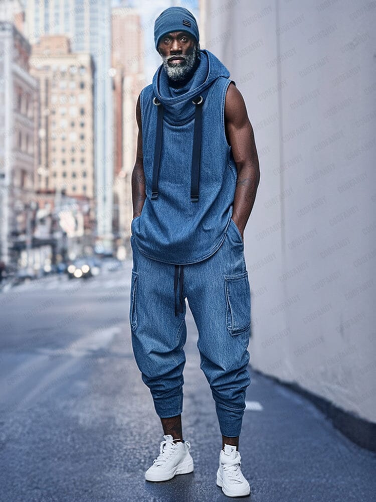 Active Denim 2-Piece Streetwear Set