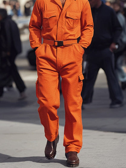 Urban Zip Front Cotton Jumpsuit