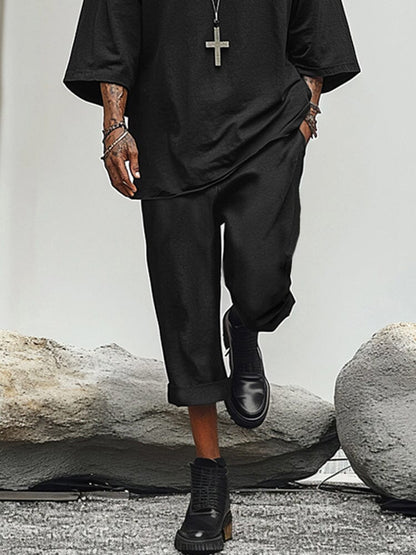 Solid Two-Piece Casual Set