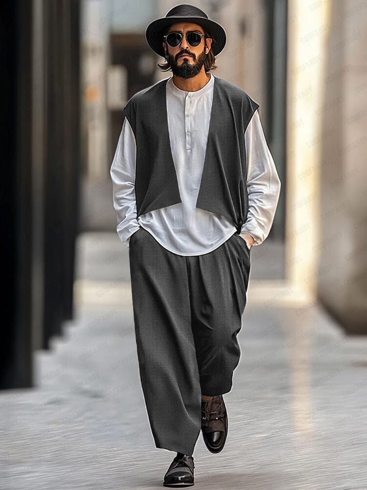 Fake Two-Piece Vest Top Pants Set