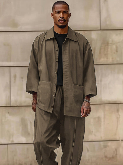 Versatile Cotton Shirt Pants Set