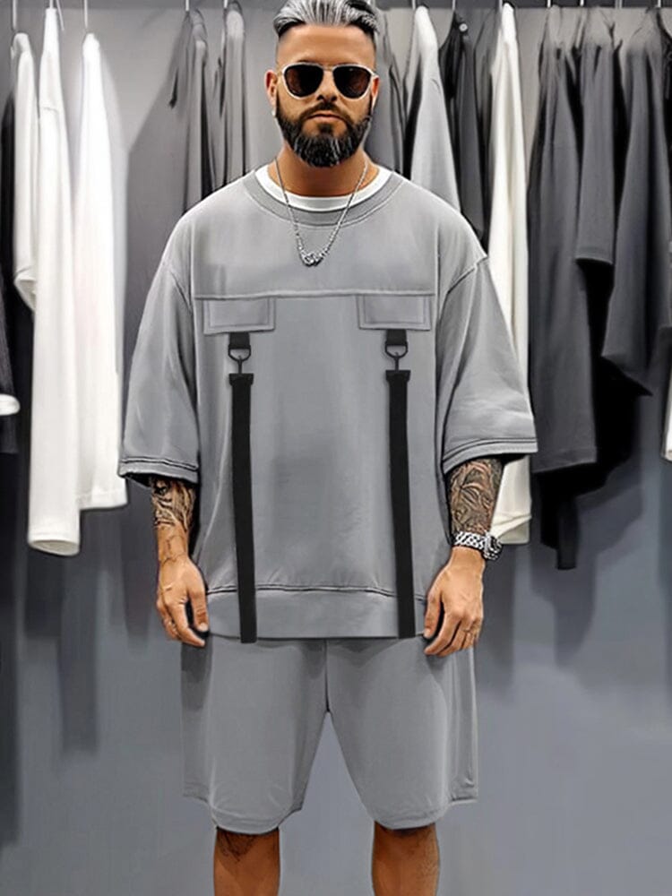 Urban Utility Strap T-Shirt Shorts Set