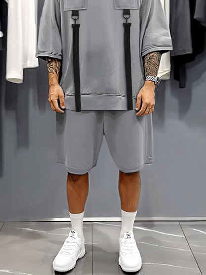 Urban Utility Strap T-Shirt Shorts Set