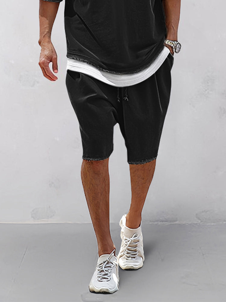 Athleisure Fake 2-Piece T-Shirt Set