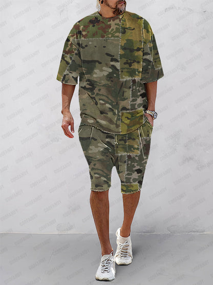 Casual Ethnic Print Sports Set