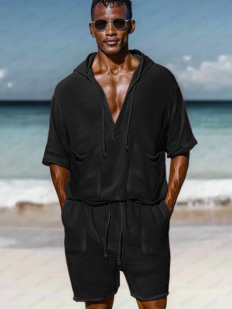 Comfort Daily Hooded Tee Shorts Set