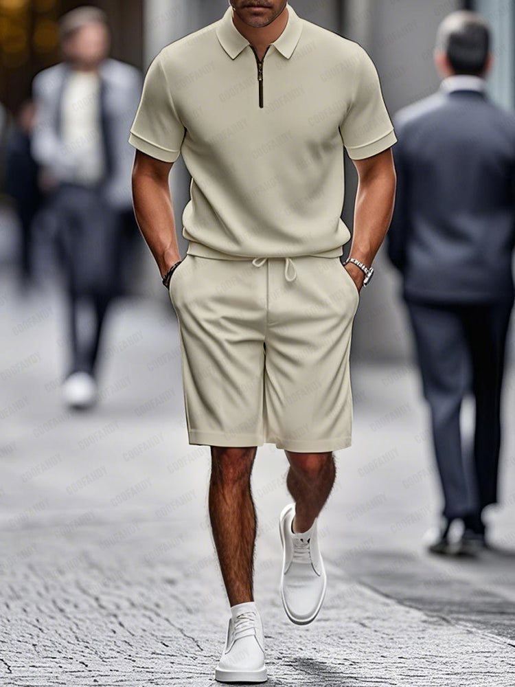 Minimal Comfort Polo Shirt Shorts Set