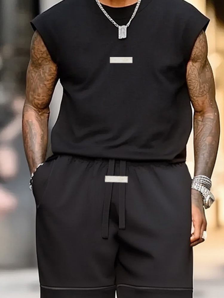Casual Athletic Tank Top Shorts Set