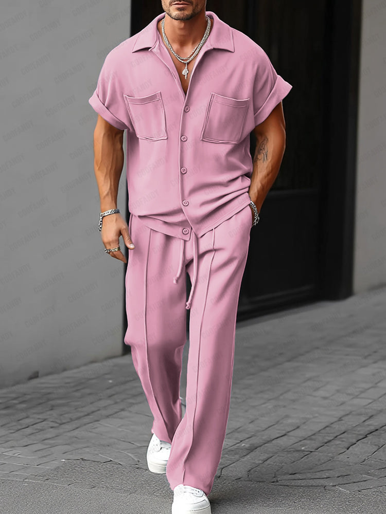 Minimal Casual Wrinkle Free Shirt Set