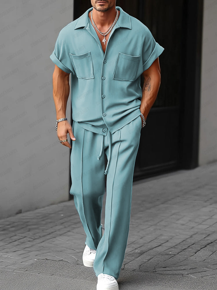 Minimal Casual Wrinkle Free Shirt Set