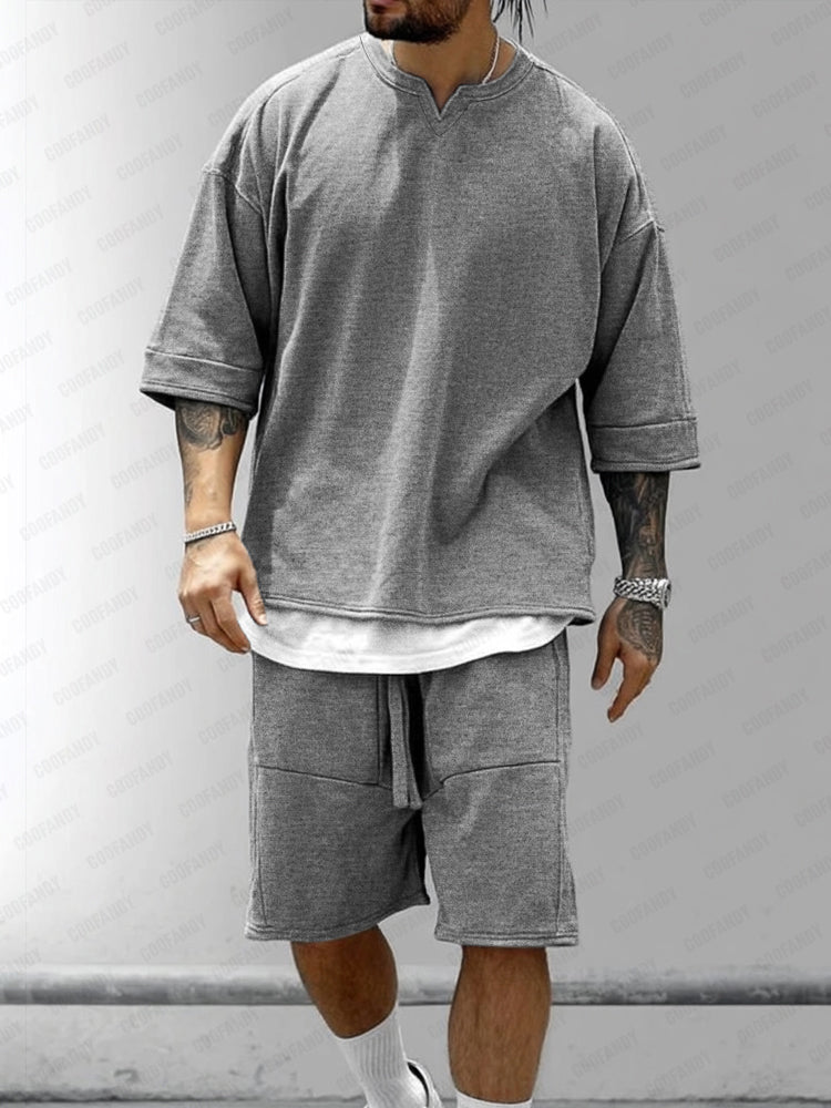 Relaxed Stylish Fake 2-Piece T-Shirt Set