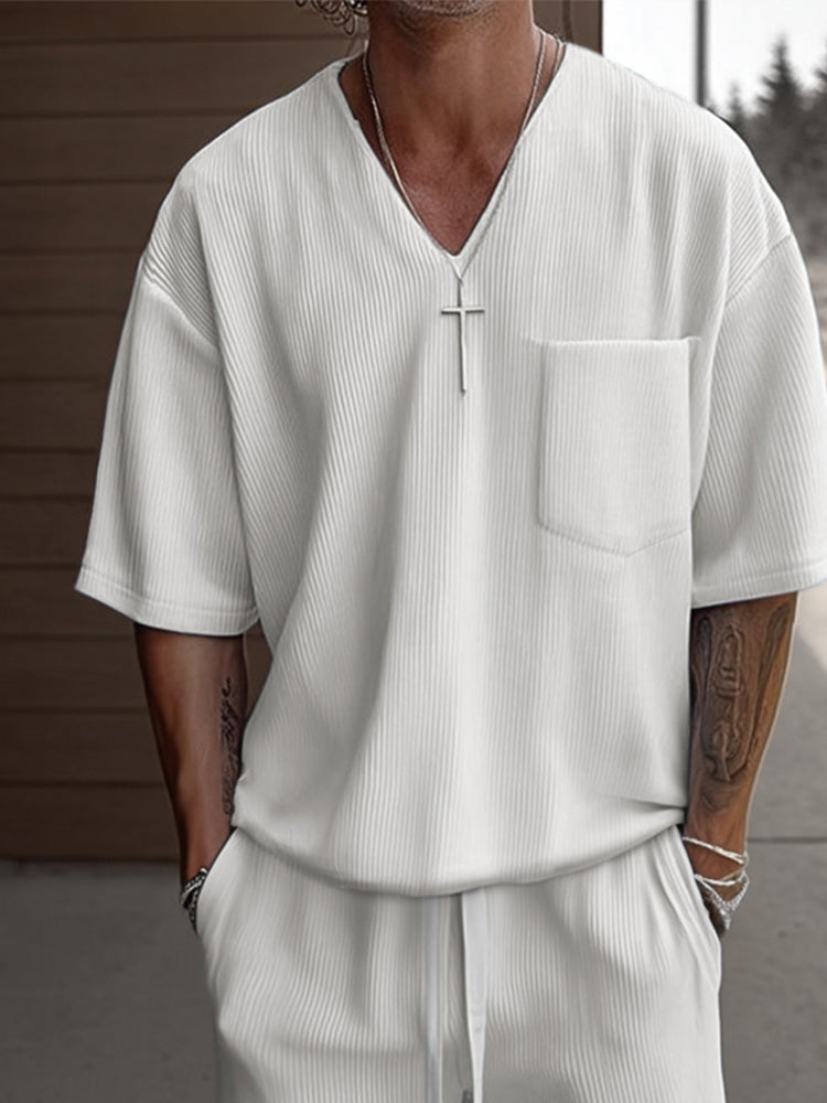 Summer Breathable Textured Casual Set