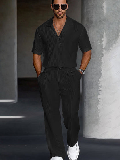Modern Casual Textured Matching Set