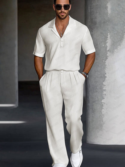 Modern Casual Textured Matching Set