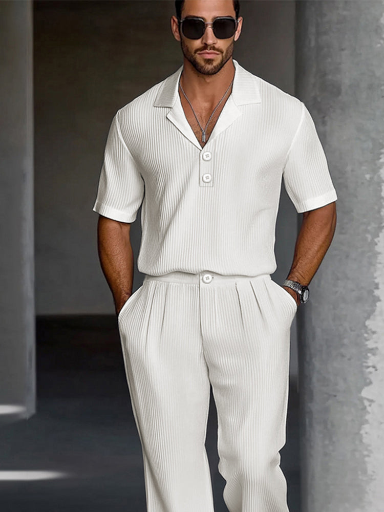 Modern Casual Textured Matching Set