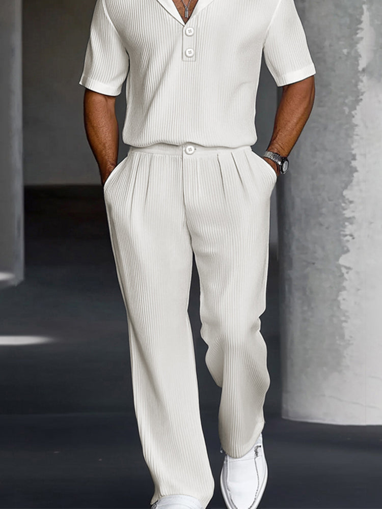 Modern Casual Textured Matching Set