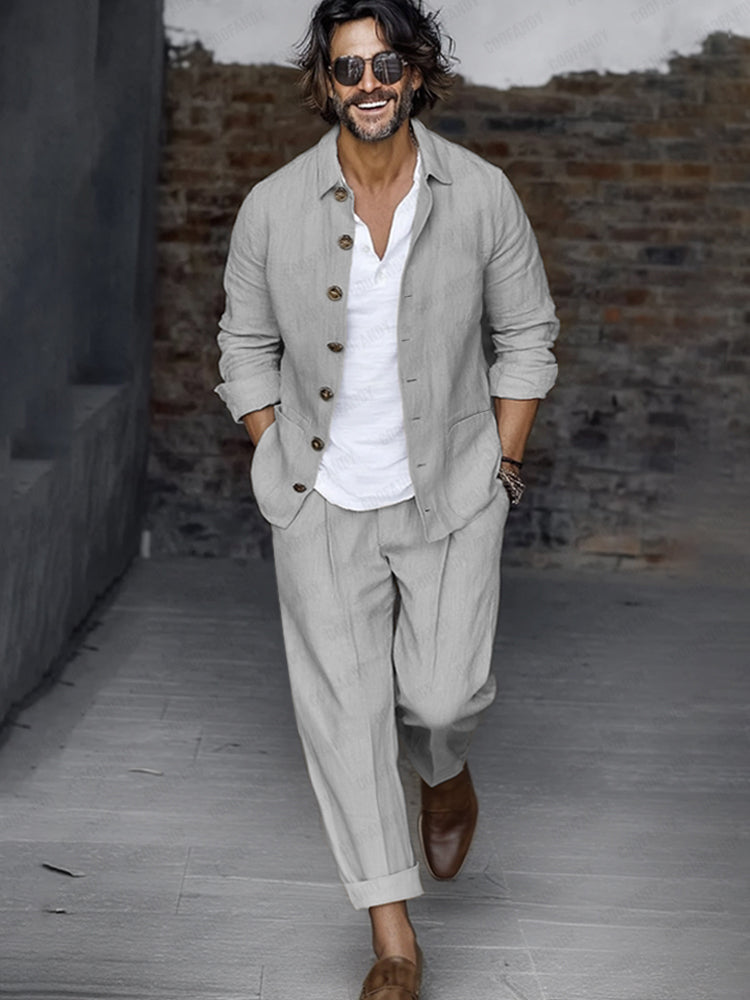 Easy Wear Cotton Linen Matching Set