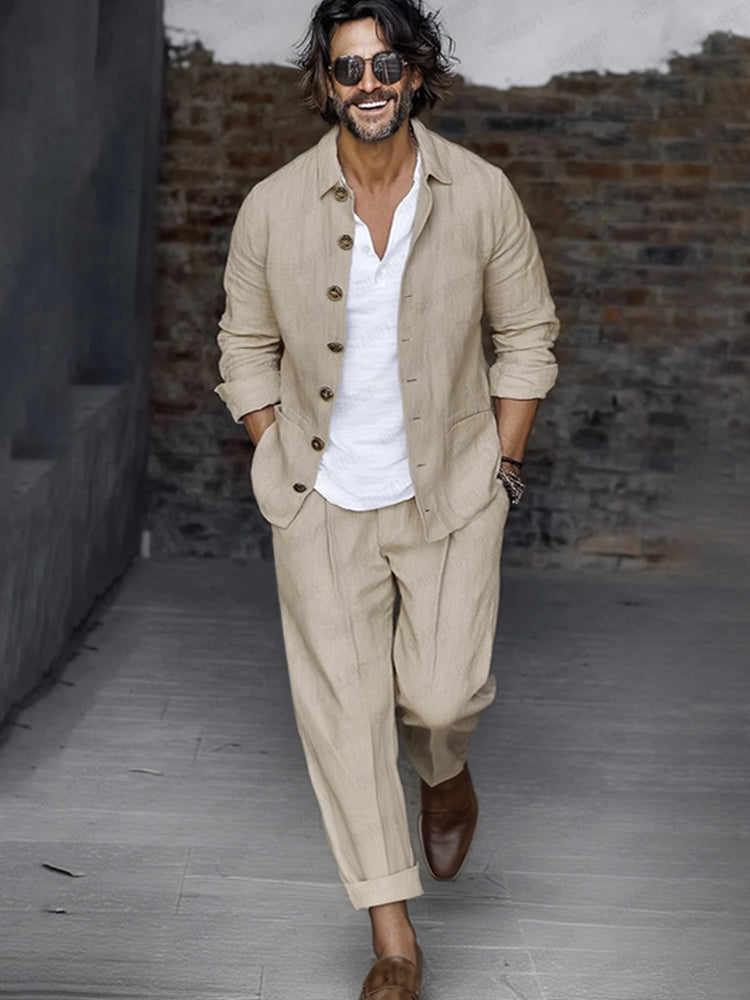 Easy Wear Cotton Linen Matching Set