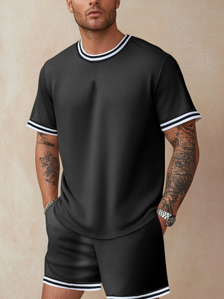 Athletic Contrast Trim 2-Piece Outfit
