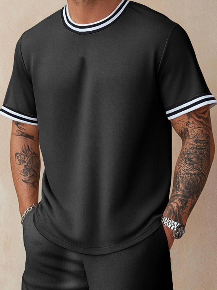 Athletic Contrast Trim 2-Piece Outfit