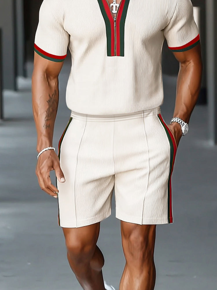 Elegant Stripe Textured Matching Set