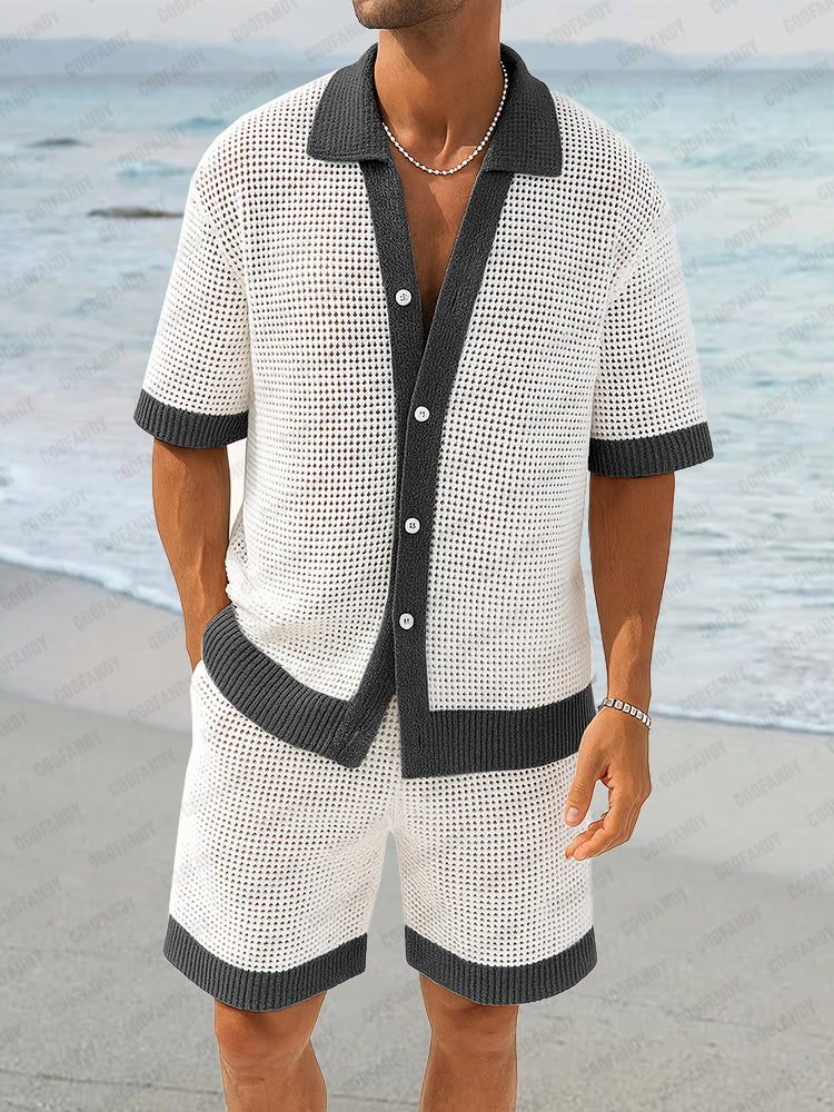 Fashion Knit Mesh Color-Blocking Set