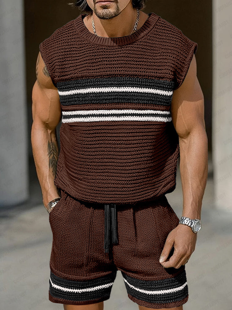 Trendy Knit Tank Top Shorts Set