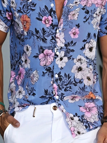 Trendy Floral Print Summer Shirt
