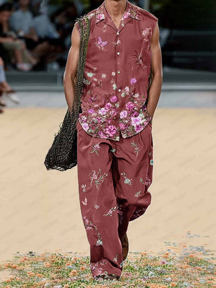 Casual Floral Printed Vacation 2-Piece Set