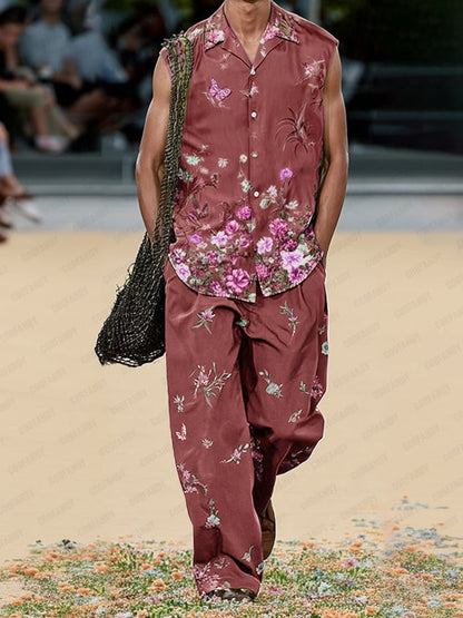 Casual Floral Printed Vacation 2-Piece Set