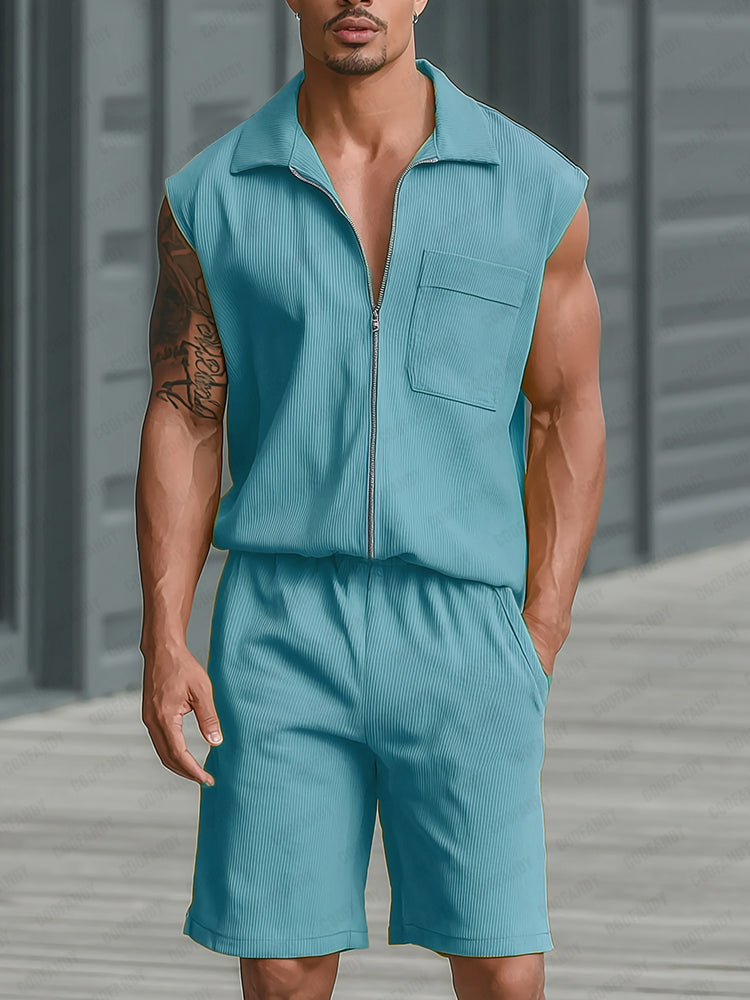 Quality Stripe Textured Matching Set