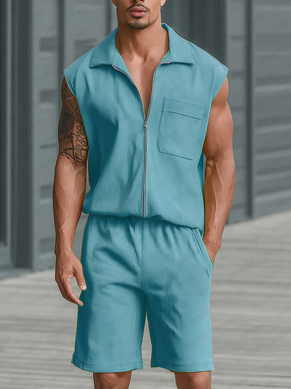 Quality Stripe Textured Matching Set