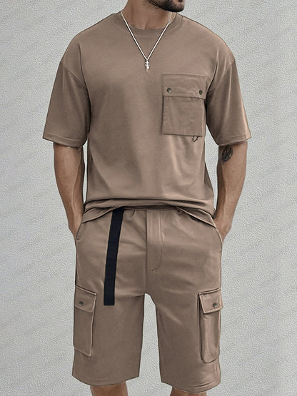 Utility Cargo T-Shirt Shorts Set