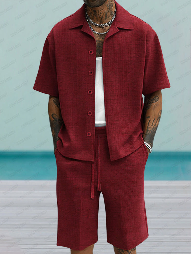 Comfortable Fit Shirt Shorts Set
