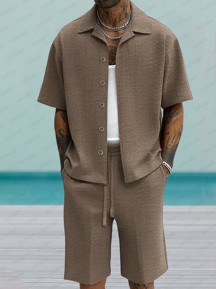 Comfortable Fit Shirt Shorts Set