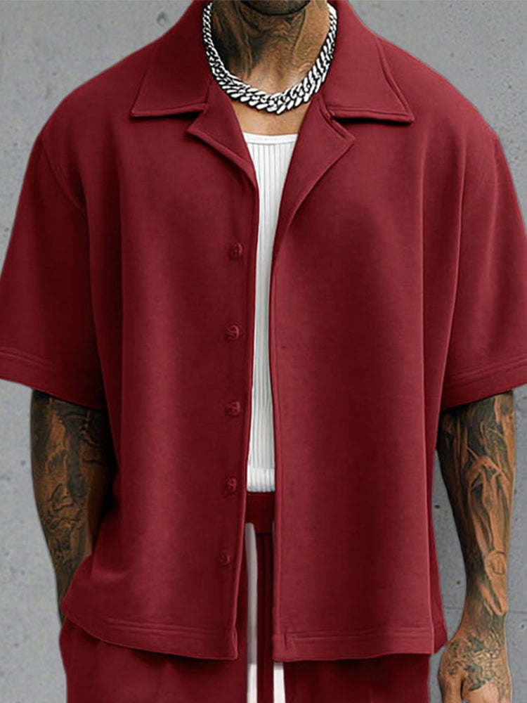 Modern Basic Shirt Shorts Set