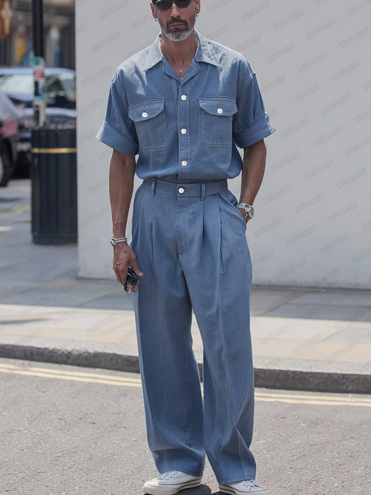 Cargo Loose Fit Denim 2-Piece Set