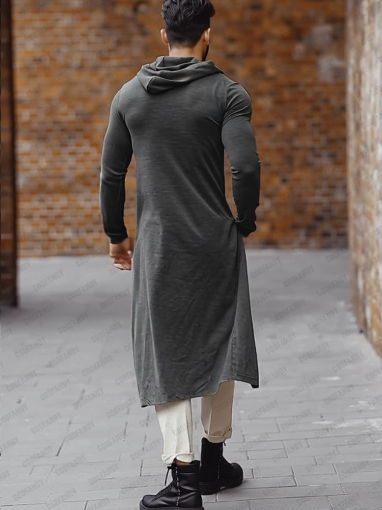 Stylish Longline Split Hooded Top