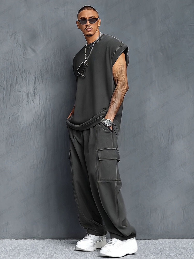 Trendy Athleisure Tank Top Balloon Pants Set