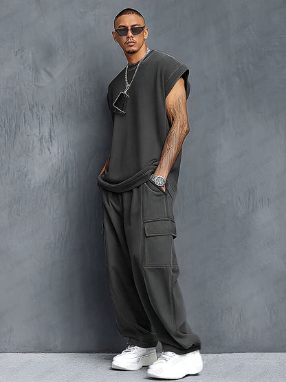 Trendy Athleisure Tank Top Balloon Pants Set