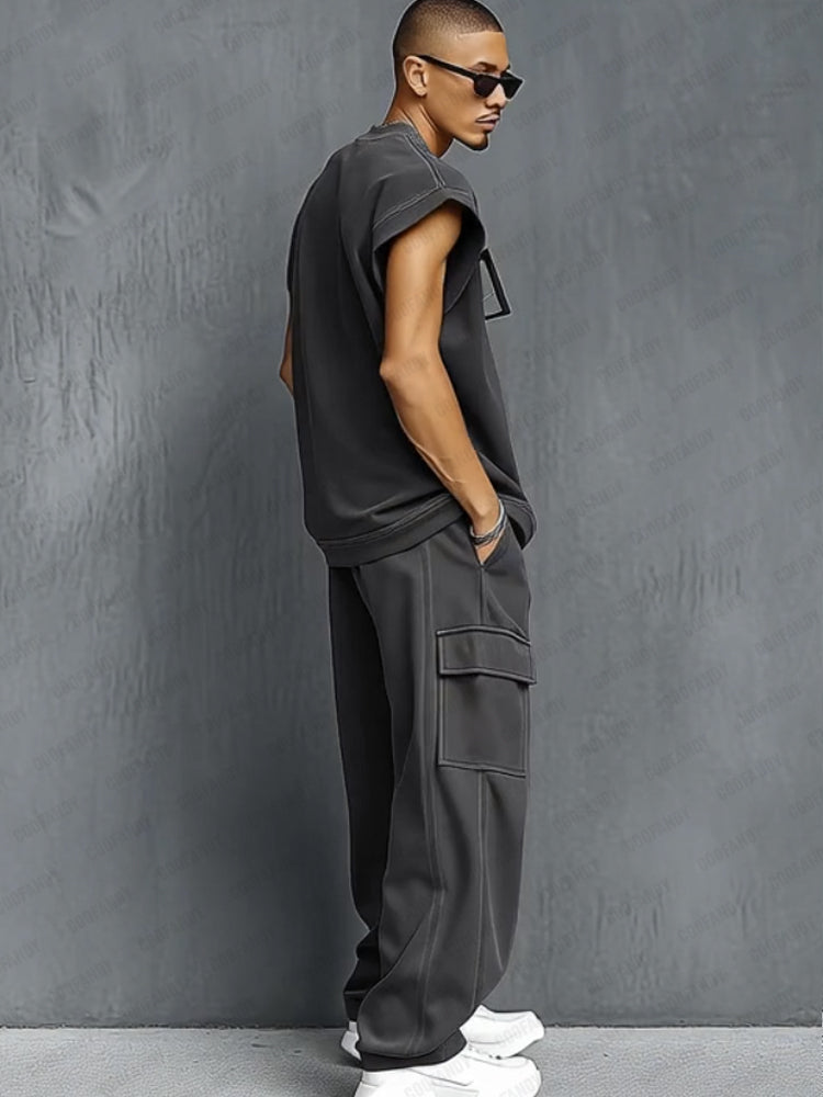 Trendy Athleisure Tank Top Balloon Pants Set