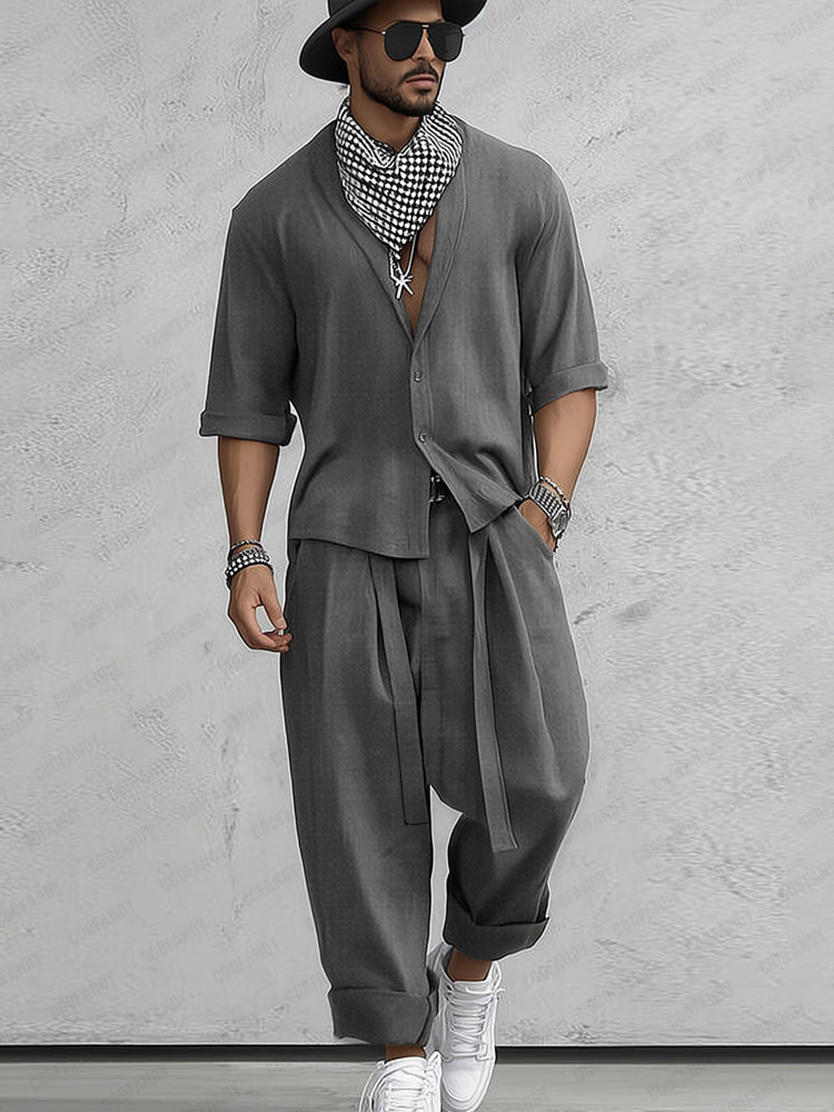 Loose Fit Comfort Shirt Harem Pants Set