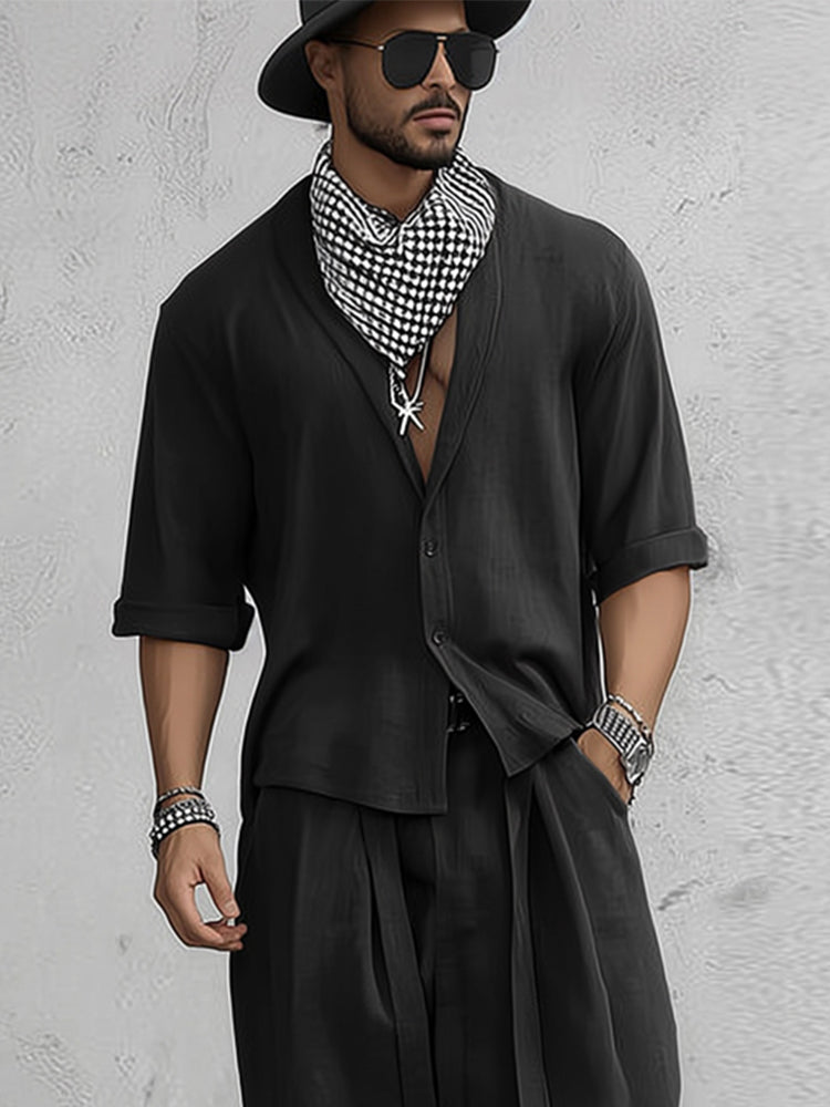 Loose Fit Comfort Shirt Harem Pants Set