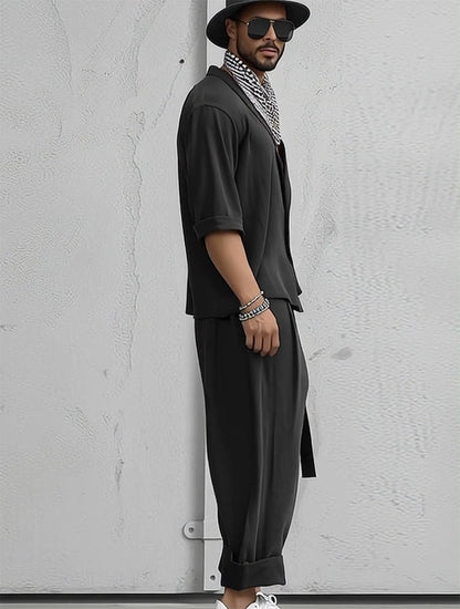 Loose Fit Comfort Shirt Harem Pants Set