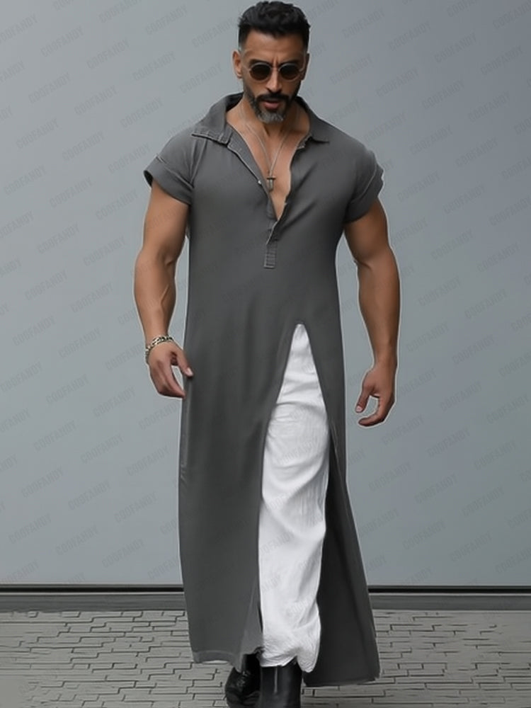 Fusion Style Slit Hem Longline Top