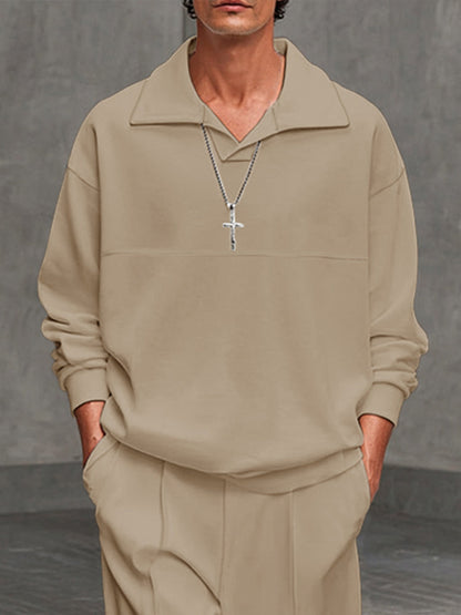 Casual Clean Style Sweatshirt Pants Set