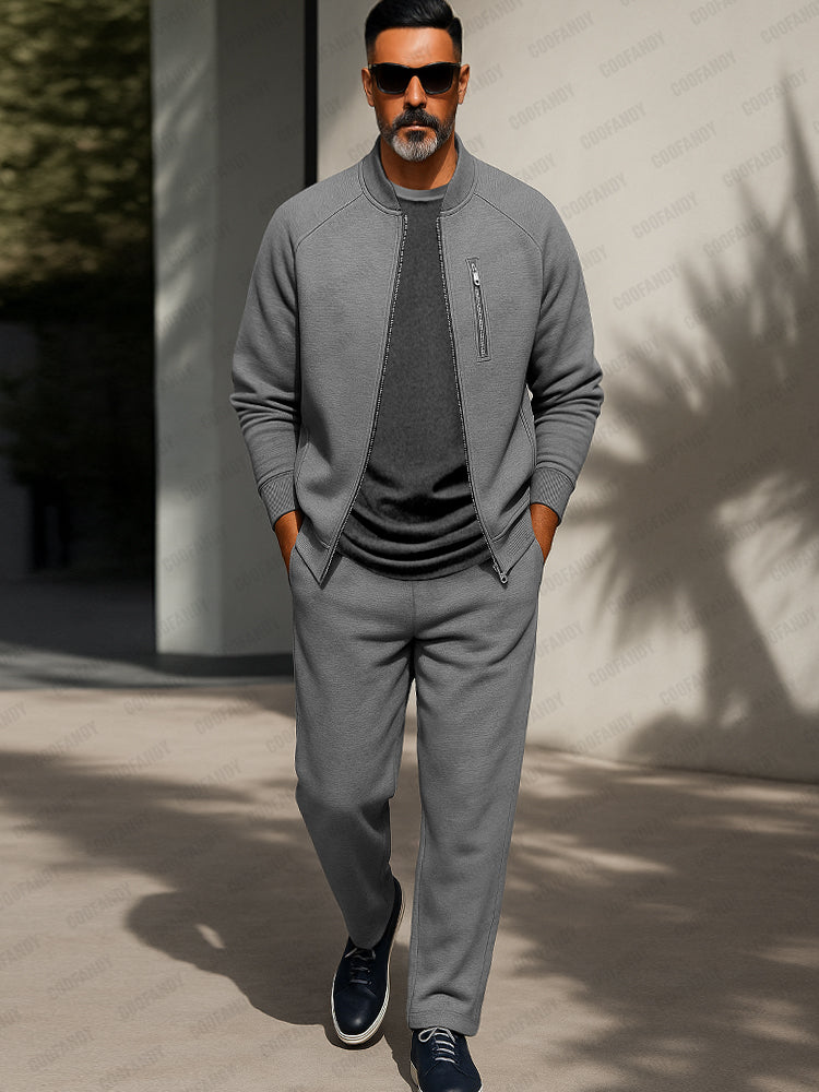 Athleisure Comfort Raglan Sleeve Jacket Set