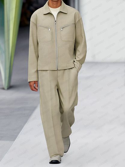 Casual Practical Design Jacket Pants Set