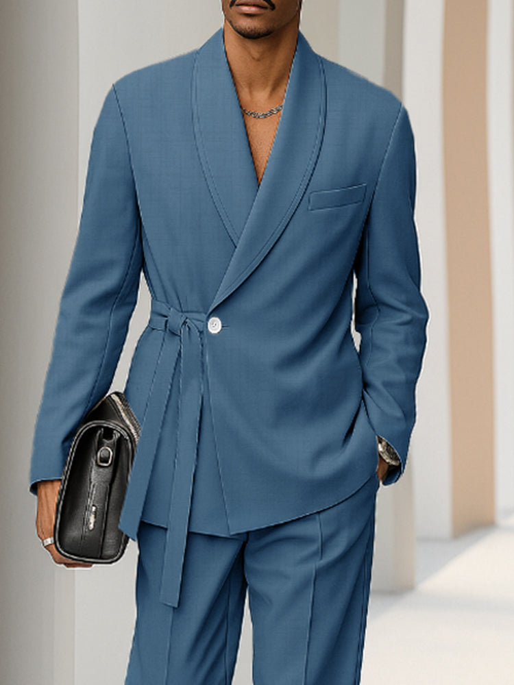 Trendy Urban Shoulder Pad Thin Suit Set
