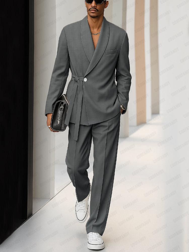 Trendy Urban Shoulder Pad Thin Suit Set